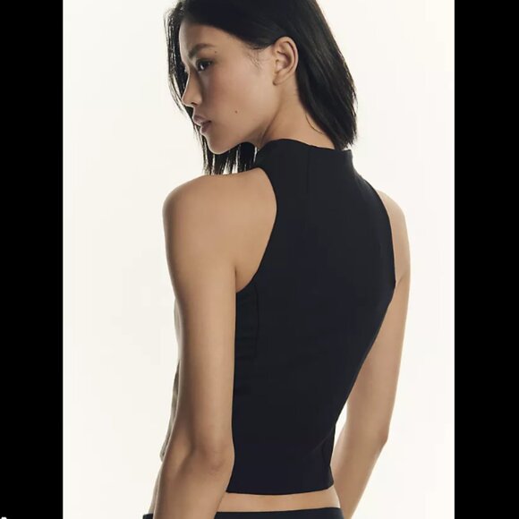 Brand New By Anthropologie Mock-Neck Moto Tank - Picture 2 of 6